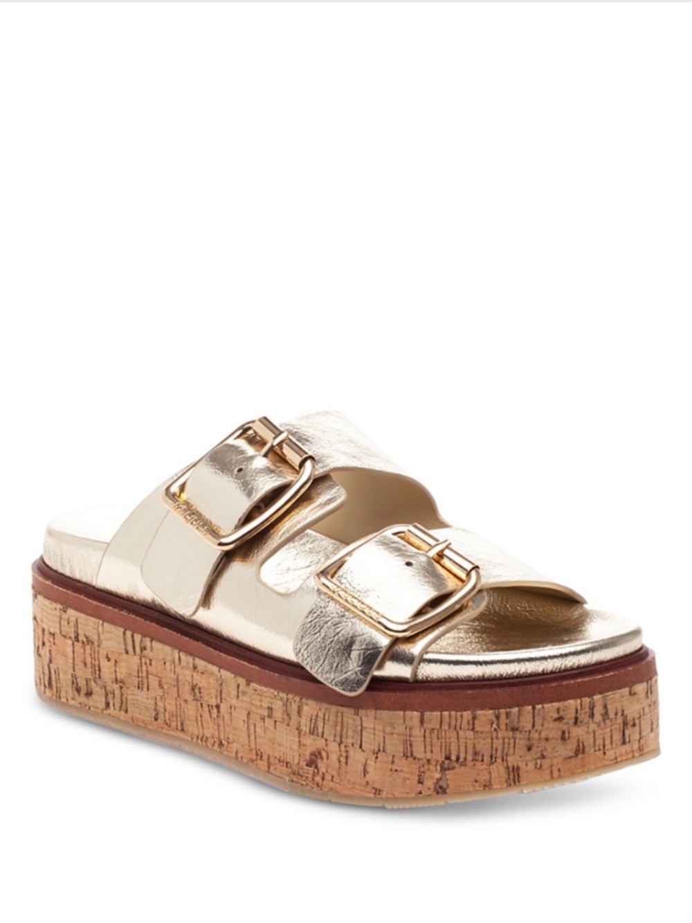 J/Slides Women's Belinda Gold Sandals - Size 8 1/2
